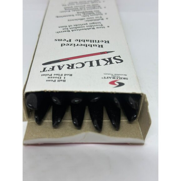 VTG SKILCRAFT Rubberized Refillable Pens Fine Red Point 1 Dozen NIB - Picture 5 of 6